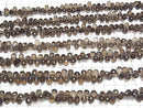 [Video] High Quality Smoky Quartz AA++ Drop Faceted Briolette [Large] 1 strand beads (approx. 6 inches/16 cm)