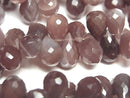 [Video] High Quality Chocolate Moonstone AAA- Drop Faceted Briolette Half or 1 Strand Bead (approx. 7 inches/18 cm)