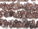 [Video] High Quality Chocolate Moonstone AAA- Drop Faceted Briolette Half or 1 Strand Bead (approx. 7 inches/18 cm)