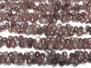 [Video] High Quality Chocolate Moonstone AAA- Drop Faceted Briolette Half or 1 Strand Bead (approx. 7 inches/18 cm)