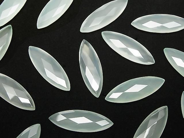 Sea Blue Chalcedony AAA Loose stone Faceted Marquise 30x10mm 1pc