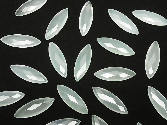 Sea Blue Chalcedony AAA Loose stone Faceted Marquise 30x10mm 1pc