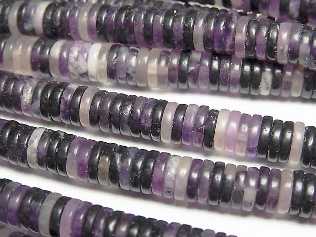 [Video] Purple Fluorite AA Rondelle (Heishi) 6x6x1.5mm 1strand beads (approx. 15 inches/36 cm)