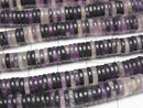 [Video] Purple Fluorite AA Rondelle (Heishi) 6x6x1.5mm 1strand beads (approx. 15 inches/36 cm)