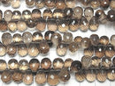 [Video]High Quality Smoky Quartz AAA Drop Faceted Briolette half or 1strand beads (aprx.7inch/18cm)
