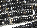 [Video] Black Agate Rondelle 6x6x2mm 1strand beads (approx. 15 inches/36 cm)