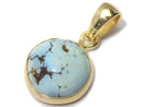[Video][One of a kind] Kazakhstan Golden Hill Turquoise Pendant 18KGP NO.28