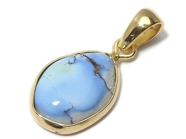 [Video][One of a kind] Kazakhstan Golden Hill Turquoise Pendant 18KGP NO.30