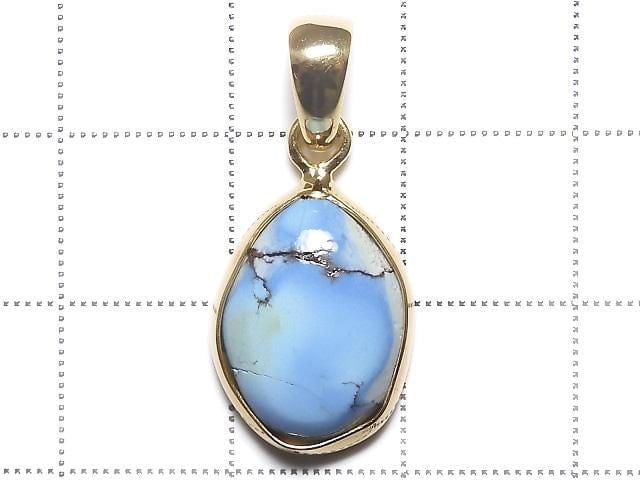 [Video][One of a kind] Kazakhstan Golden Hill Turquoise Pendant 18KGP NO.30