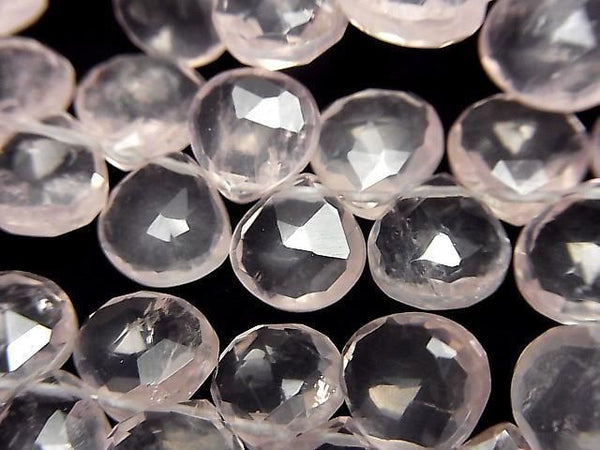 [Video]High Quality Rose Quartz AA++ Chestnut Faceted Briolette 1strand beads (aprx.5inch/13cm)