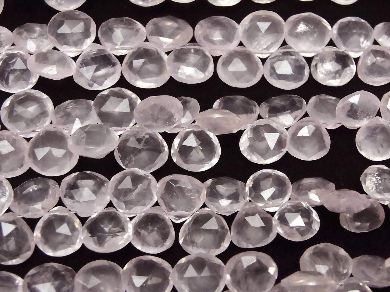 Perles 1 rangs en Quartz Rose AA++ Châtaigne Facettée Briolette de haute qualité (environ 5 pouces/13 cm)