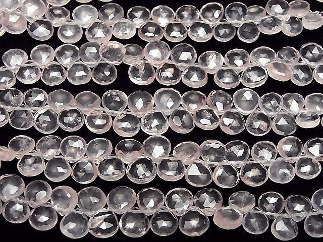 [Video]High Quality Rose Quartz AA++ Chestnut Faceted Briolette 1strand beads (aprx.5inch/13cm)