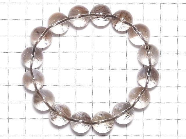 [Video][One of a kind] Multicolor Rutilated Quartz AAA Round 13mm Bracelet NO.42