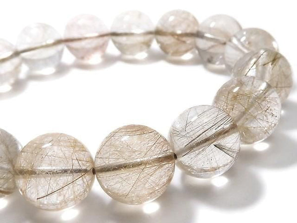[Video][One of a kind] Multicolor Rutilated Quartz AAA Round 13mm Bracelet NO.44
