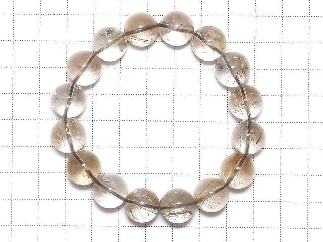 [Video][One of a kind] Multicolor Rutilated Quartz AAA Round 13mm Bracelet NO.44