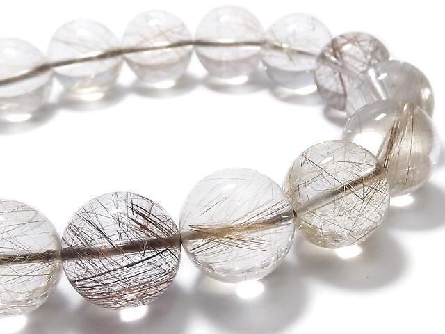[Video][One of a kind] Multicolor Rutilated Quartz AAA Round 13.5mm Bracelet NO.45