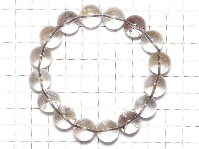 [Video][One of a kind] Multicolor Rutilated Quartz AAA Round 13.5mm Bracelet NO.45