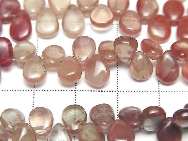 [Video]High Quality Andesine AAA- Pear shape (Smooth) half or 1strand beads (aprx.7inch/18cm)