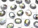 [Video] Abalone Shell x Crystal AAA Oval Cabochon 10x8mm 2pcs