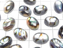 [Video] Abalone Shell x Crystal AAA Oval Cabochon 14x10mm 1pc