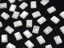 [Video] High Quality White Shell (Silver-Lip Oyster) AAA Rectangle Cabochon 7x5mm 4pcs