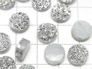 [Video] Druzy Agate Round Cabochon 10x10mm Silver Coated 3pcs