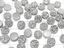 [Video] Druzy Agate Round Cabochon 10x10mm Silver Coated 3pcs