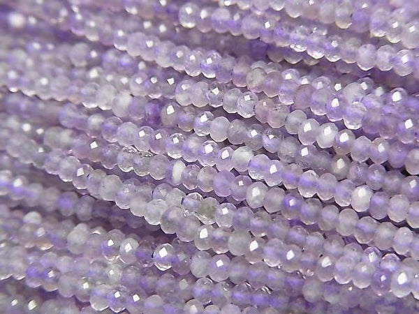 [Video]High Quality! Amethyst AA Faceted Button Rondelle 2x2x1mm 1strand beads (aprx.15inch/37cm)