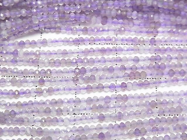 [Video]High Quality! Amethyst AA Faceted Button Rondelle 2x2x1mm 1strand beads (aprx.15inch/37cm)