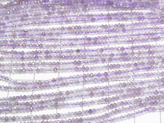 [Video]High Quality! Amethyst AA Faceted Button Rondelle 2x2x1mm 1strand beads (aprx.15inch/37cm)