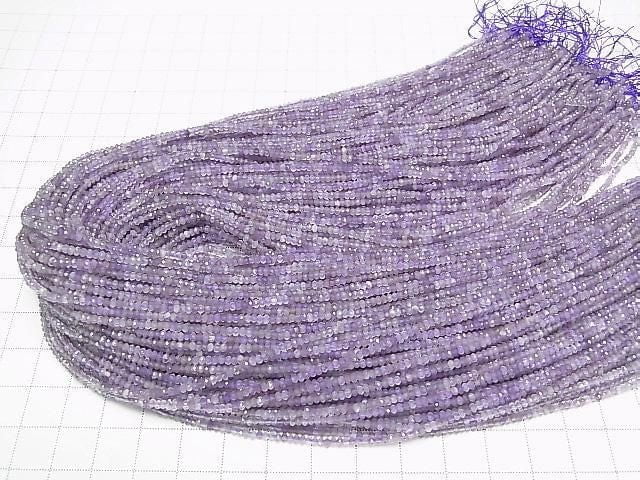 [Video]High Quality! Amethyst AA Faceted Button Rondelle 2x2x1mm 1strand beads (aprx.15inch/37cm)