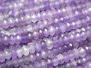 [Video]High Quality! Amethyst AA Faceted Button Rondelle 4x4x2mm 1strand beads (aprx.15inch/37cm)