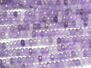 [Video]High Quality! Amethyst AA Faceted Button Rondelle 4x4x2mm 1strand beads (aprx.15inch/37cm)