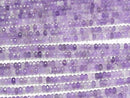 [Video]High Quality! Amethyst AA Faceted Button Rondelle 4x4x2mm 1strand beads (aprx.15inch/37cm)