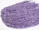 [Video]High Quality! Amethyst AA Faceted Button Rondelle 4x4x2mm 1strand beads (aprx.15inch/37cm)