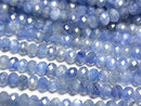 [Video]High Quality! Kyanite AA++ Faceted Button Rondelle 4x4x3mm half or 1strand beads (aprx.15inch/36cm)
