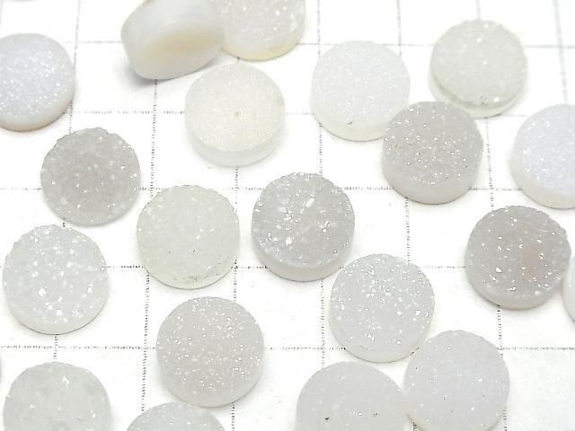 [Video] Druzy Agate Round Cabochon 12x12mm 2pcs