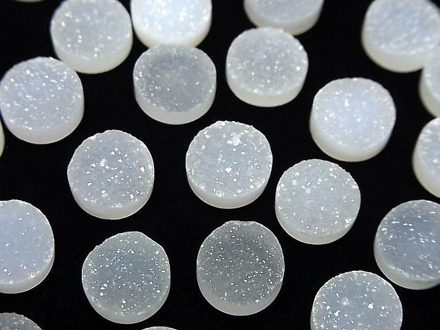 Druzy Agate Round Cabochon 10x10mm 3pcs
