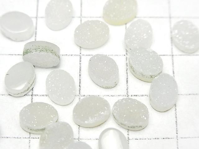 [Video] Druzy Agate Oval Cabochon 8x6mm 5pcs