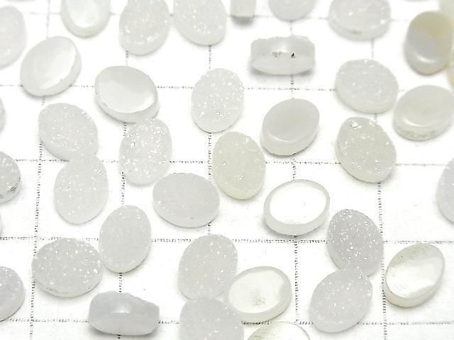 [Video] Druzy Agate Oval Cabochon 8x6mm 5pcs
