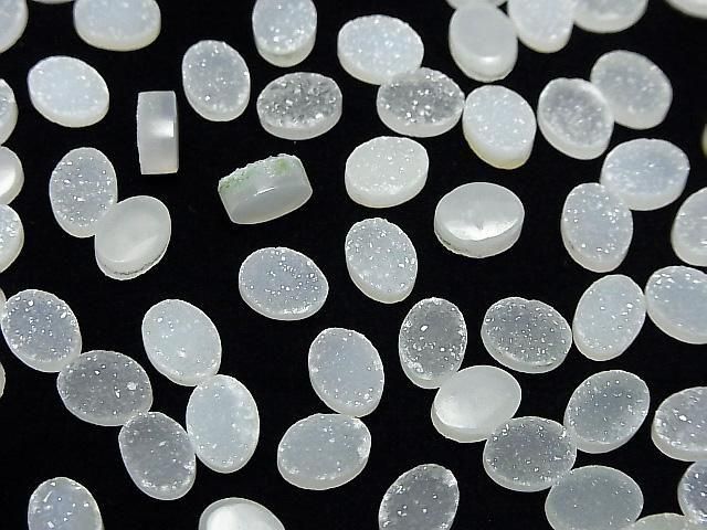 [Video] Druzy Agate Oval Cabochon 8x6mm 5pcs