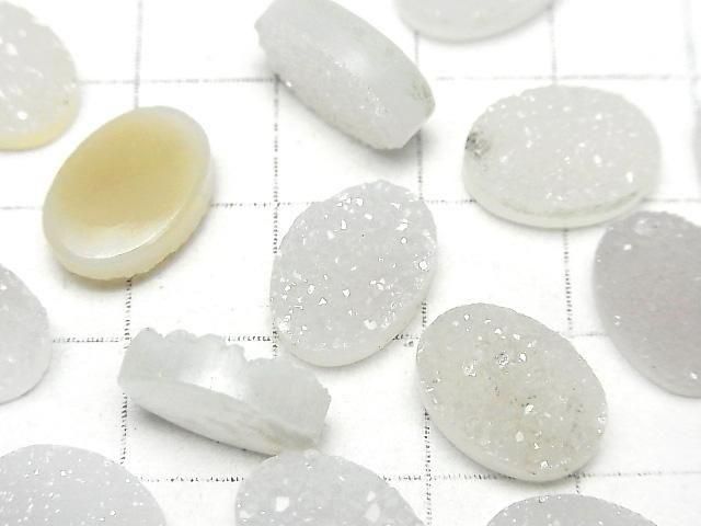 Druzy Agate Oval Cabochon 14x10mm 2pcs