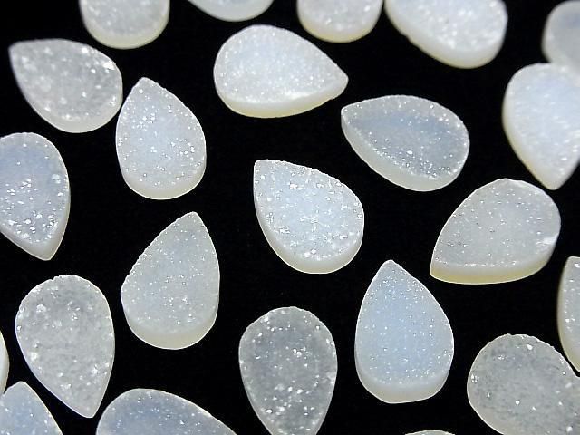 [Video] Druzy Agate Pear Shape Cabochon 12x8mm 5pcs