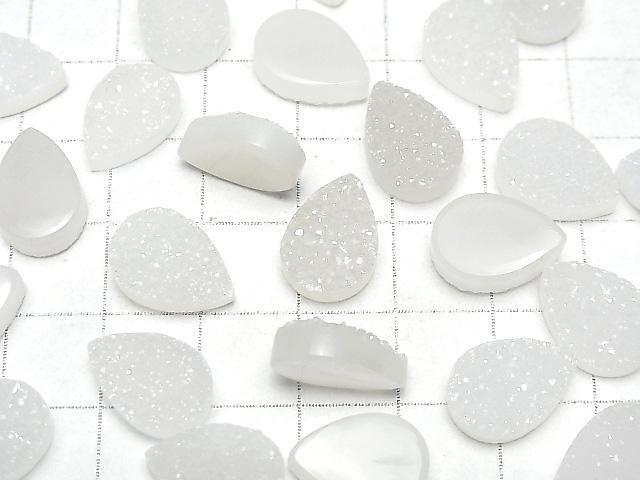 [Video] Druzy Agate Pear Shape Cabochon 14x10mm 3pcs