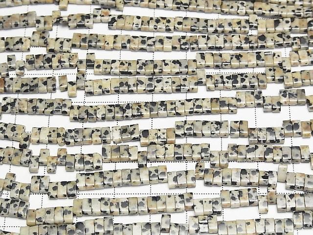 [Video] Dalmatian Jasper 2-Hole Rectangle 5x2.5mm 1strand Beads (approx. 15 inches/36 cm)