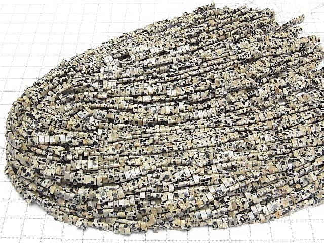 [Video] Dalmatian Jasper 2-Hole Rectangle 5x2.5mm 1strand Beads (approx. 15 inches/36 cm)