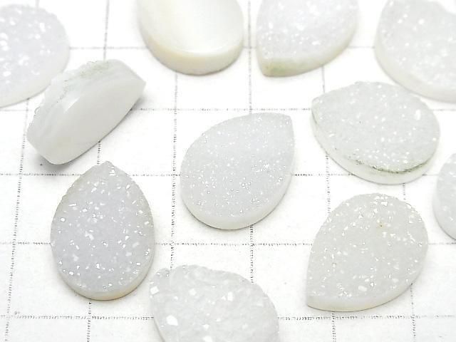 [Video] Druzy Agate Pear Shape Cabochon 18x13mm 1pc