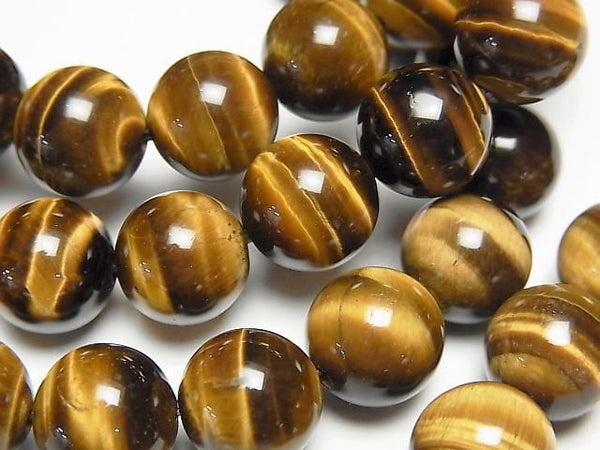 [Video] Yellow Tiger's Eye AAA- Round 10mm Bracelet