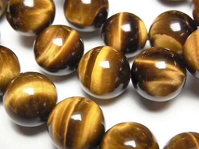 [Video] Yellow Tiger's Eye AAA- Round 12mm Bracelet
