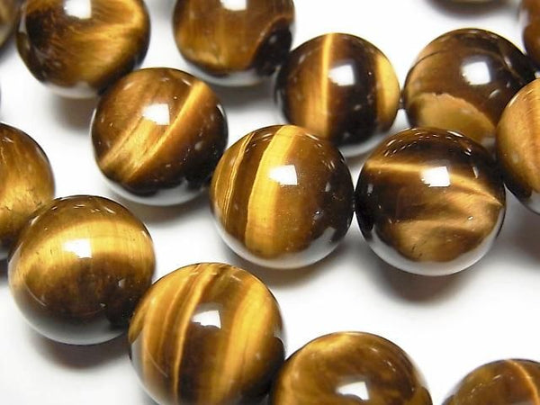 [Video] Yellow Tiger's Eye AAA- Round 12mm Bracelet